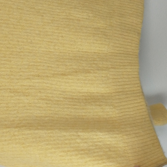 Everlane Alpaca Cropped Crewneck Sweater Womens XL Yellow Knit Semi Sheer Wool - Picture 3 of 8